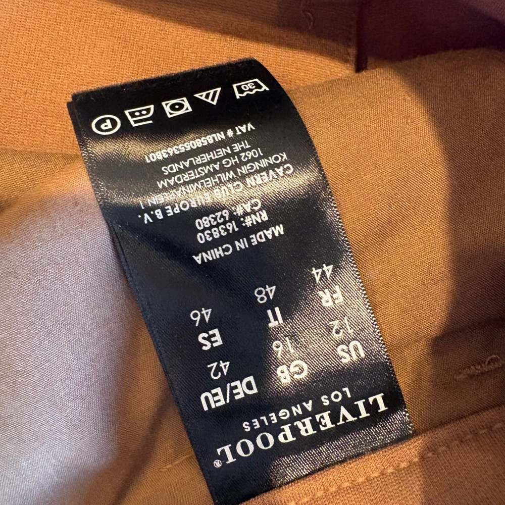 Liverpool Los Angeles Kelsey Knit Trousers Brown Straight Leg Pants Womens 12/31 - Picture 11 of 13